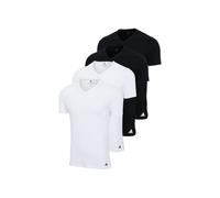 adidas Herren T-Shirts, 4er Pack - V-Neck Shirt Active Flex Cotton, einfarbig Schwarz/Weiß XL