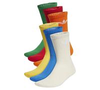Sportsocken ADIDAS ORIGINALS "TREFOIL CUSHION CREW, 6 PAAR", Damen, Gr. L (43/45), bunt (wonder weiß, blaubird, grün), Obermaterial: 65% Baumwolle, 31% Polyester, 3% Elasthan, 1% Polyamid, Socken Spor