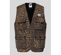 adidas Originals Weste mit V-Ausschnitt in Mittelbraun, Größe M