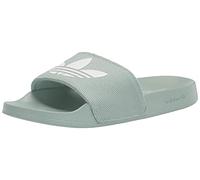 adidas Originals Women's Adilette Lite Slide Sandal, Hazy Green/White/White, 5