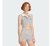 adidas Originals x Liberty London Sleeveless Crop Poloshirt Off White / Semi Lucid Red XS