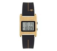 adidas Retro POP Three Unisex Digital Armbanduhr, Quarz, Edelstahl, 31 mm, Silikonarmband, Schwarz, 3 bar, Digital LED-Display, AOST25534