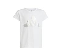 adidas Season Essentials Glam T-Shirt für Kinder, Mädchen, Weiß/Silvmt, 9-10 Jahre