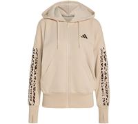 adidas Seasonal Essentials Animalprint 3-Streifen Kapuzenjacke Damen KH1547 - crystal linen/multicolor/khaki six L