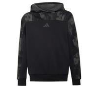 Kapuzensweatshirt ADIDAS SPORTSWEAR "SEASONAL ESSENTIALS KIDS HOODIE, CAMOUFLAGE, FRENCH TERRY", Jungen, Gr. 128, schwarz (schwarz, carbon), Obermaterial: 55% Baumwolle, 36% Polyester, 9% Viskose, nor