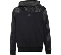 Kapuzensweatshirt ADIDAS SPORTSWEAR "SEASONAL ESSENTIALS KIDS HOODIE, CAMOUFLAGE, FRENCH TERRY", Jungen, Gr. 164, schwarz (schwarz, carbon), Obermaterial: 55% Baumwolle, 36% Polyester, 9% Viskose, nor