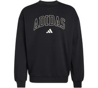 Sweatshirt ADIDAS SPORTSWEAR "SEASONAL ESSENTIALS COLLEGIATE FRENCH TERRY CREW", Herren, Gr. L, schwarz (schwarz, sanftes weiß), Obermaterial: 55% Baumwolle, 36% Polyester, 9% Viskose, normal, Rundhal