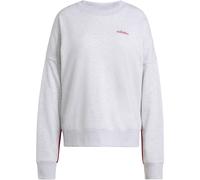 Sweatshirt ADIDAS SPORTSWEAR "W CP CRW", Damen, Gr. S, light grau heather, active maroon, Obermaterial: 55% Baumwolle, 36% Polyester, 9% Viskose, Rundhals, Sweatshirts Sweatshirt (17961536-S) light gr