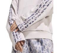 Adidas Seasonal Essentials Leopard Print French Terry with 3-Stripes Damen Kapuzensweater, braun 2XL