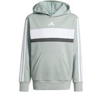 adidas Kinder-Hoodie Tiberio – 3‑Streifen Fleece – wonder sage/white/dark grey 140