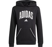 Kapuzensweatshirt ADIDAS SPORTSWEAR "J CLGT OH FL HD", Kinder, Gr. 176, schwarz-weiß (schwarz, weiß), Obermaterial: 55% Baumwolle, 36% Polyester, 9% Viskose, sportlich, Sweatshirts (67071065-176) schw