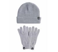adidas Unisex Glove + Beanie Pack, Light Grey Heather/White, M