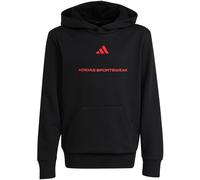 Kapuzensweatshirt ADIDAS SPORTSWEAR "ADIDAS SLOGAN FLEECE-HOODIE", Jungen, Gr. 152, schwarz, Obermaterial: 71% Baumwolle, 29% Polyester, normal, Rundhals, angesetztes Bündchen, Sweatshirts, mit Kängur