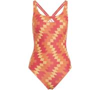 Adidas Soccer-Inspired V-Back Graphic Damen Badeanzug, rot 44