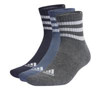 adidas Unisex 3 Stripes Cushioned Sportswear Mid Cut Socks 3 Pair Pack Füßlinge, legend ink/preloved ink/dark grey heather,