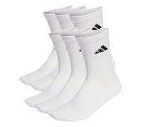 adidas Unisex Socken, 6er Pack - Cushioned Crew Socks, Logo, gepolstert, einfarbig Weiß 40-42