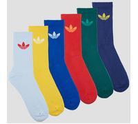 Trefoil Cushion Crew Socken, 6 Paar Crystal Sky / Dark Blue / Better Scarlet / Collegiate Green 37-39