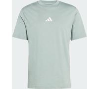 adidas Men's Essential Three Stripes Single Jersey Tee, Wonder Sage/White, M