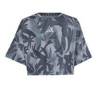 adidas Sport Icons Allover Print Cropped Trainingsshirt Mädchen KQ6148 - black/grey four/grey three 128