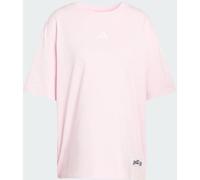 ADIDAS SPORT MINI EMBROIDERY OVERSIZED GRAPHIC T-SHIRT (YY627) S Clear Pink / White