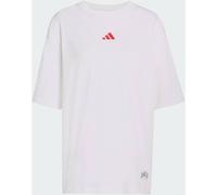 ADIDAS SPORT MINI EMBROIDERY OVERSIZED GRAPHIC T-SHIRT (YY627) S White / Pure Ruby