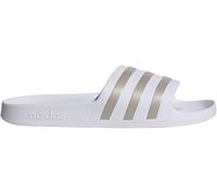 adidas Badeschuhe Adilette Aqua 3-Streifen (Cloudfoam Fußbett, vorgeformter EVA-Riemen) weiss/platin - 1 Paar, Größe Euro (US) 39 (6)