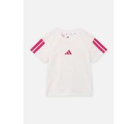 adidas Mädchen Essentials T-Shirt, White/semi Lucid Fuchsia, 11-12 Years