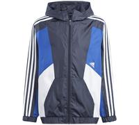 Adidas Sportswear Colorblock 3-Streifen Regular Fit Windbreaker Kinder Schlupfjacke, blau, Gr. 152