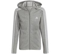 Adidas Sportswear Essentials 3-Streifen Full-Zip Kapuzenjacke Mädchen Kapuzensweater, grau, Gr. 128