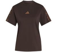 Adidas Sportswear Seasonal Essentials Animal Print 3-Stripes Damen T-Shirt, braun, Gr. L
