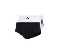 Adidas Herren Slip Basic Brief Low Rise – Active Flex Cotton 3‑Stripes, 2er Pack Schwarz/Weiß S