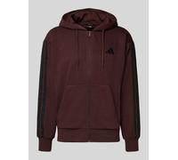 Sweatshirt ADIDAS SPORTSWEAR "M 3S FL FZ HD", Herren, Gr. L, schwarz (shadow braun, schwarz), Obermaterial: 55% Baumwolle, 36% Polyester, 9% Viskose, normal, ohne Ausschnitt, Sweatshirts (51581226-L)