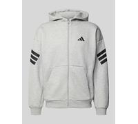 adidas Sportswear Sweatjacke mit Kapuze und Logo in Mittelgrau, Größe XL