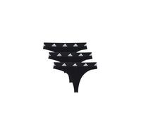 adidas Damen Strings, 3er Pack - Thong 3PK, Unterwäsche, Cotton Stretch, Logo, uni Schwarz XS