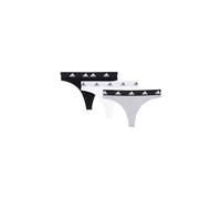 adidas Sportswear Thong Damen Slip String Unterwäsche 3er Pack, Farbe:Black/Grey/White, Bekleidungsgröße:M