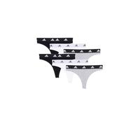 adidas Sportswear Thong Damen Slip String Unterwäsche 6er Pack, Farbe:Black/Grey/White, Bekleidungsgröße:M