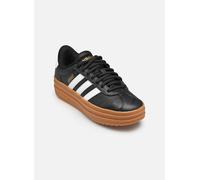 Plateausneaker ADIDAS SPORTSWEAR "VL COURT BOLD", Damen, Gr. 42,5, carbon, ftwr weiß, gold metallic, Leder, Synthetik, Textil, Schuhe Plateausneaker, inspiriert vom Design des adidas gazelle bold (545