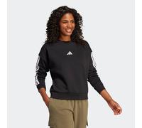 adidas Damen Essentials 3-Stripes Fleece Sweatshirt, Black/White, L