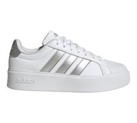 Plateausneaker ADIDAS SPORTSWEAR "STREETTALK BOLD", Damen, Gr. 40,5, cloud weiß, silber metallic, core schwarz, Synthetik, Schuhe Plateausneaker, inspiriert vom Design des adidas Superstar (12049954-4