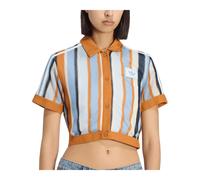Adidas - Summer Glow Gestreiftes Cropped-Polo-Shirt - - Sport - Damen - Mehrfarbig - S