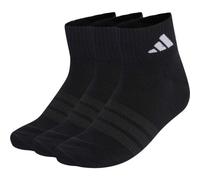 adidas Unisex Quarter Socken, 3er Pack - Thin & Light Sportswear Ankle Socks, Logo, einfarbig Schwarz 43-45