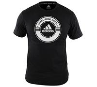 Adidas T-Shirt Combat, Unisex Sport-Shirt für Herren & Damen, Kurzarm Shirt, Sportbekleidung 100% Baumwolle, Gr. XXL, schwarz/weiß