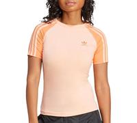 adidas T-Shirt Rosa Slim 3 Streifen Adicolor, Rosa, M