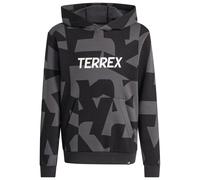 adidas Terrex - Kid's MT AOP Logo - Hoodie, Gr. 128, schwarz/grau (Carbon/Black)