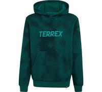 adidas Terrex Kids Multi Printed Logo Hoodie Kids Boys AND Girls cgreen (024A) 140