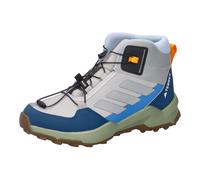 Wanderschuh ADIDAS TERREX "AX4R MID KIDS", Kinder, Gr. 38, grau two, reflective silber, glow blau, Synthetik, Textil, Schuhe Wanderschuh, für Kinder & Jugendliche (97029655-38) grau two, reflective si