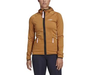 Adidas Terrex Tech Lite Hooded Hiking Fleecejacke Damen Sweatshirt, braun XL 46-48
