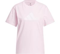 adidas Textured Gingham Big Logo Graphic T-Shirt Damen KB2419 - clear pink XS