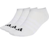 adidas Unisex Sneaker Socken, 3er Pack - Thin & Light Sportswear No-Show Socks, Logo, einfarbig Weiß 37-39