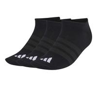 adidas Unisex Sneaker Socken, 3er Pack - Thin & Light Sportswear No-Show Socks, Logo, einfarbig Schwarz 46-48